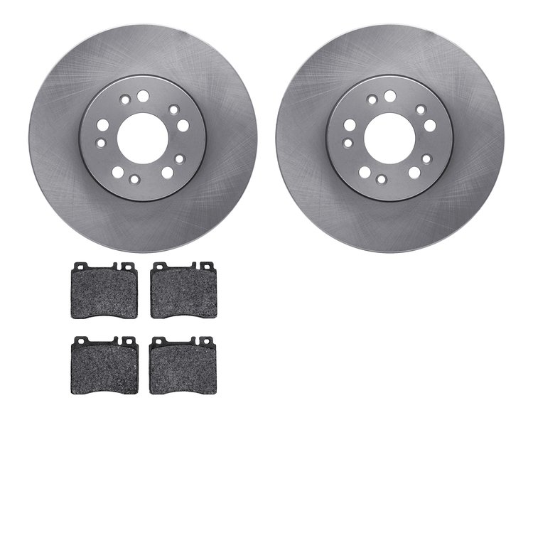 6502-63218 Brake Rotors w/5000 Advanced Brake Pads Kit, 1991-1999 Mercedes-Benz, Position: Front