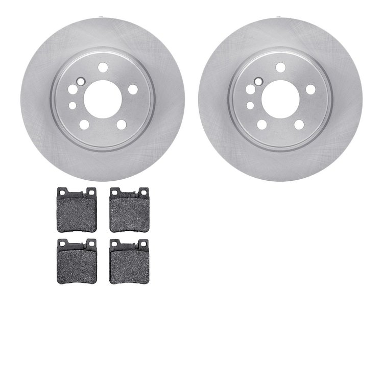 6502-63221 Brake Rotors w/5000 Advanced Brake Pads Kit, 1992-1999 Mercedes-Benz, Position: Rear