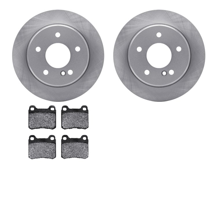 6502-63230 Brake Rotors w/5000 Advanced Brake Pads Kit, 1994-1995 Mercedes-Benz, Position: Rear