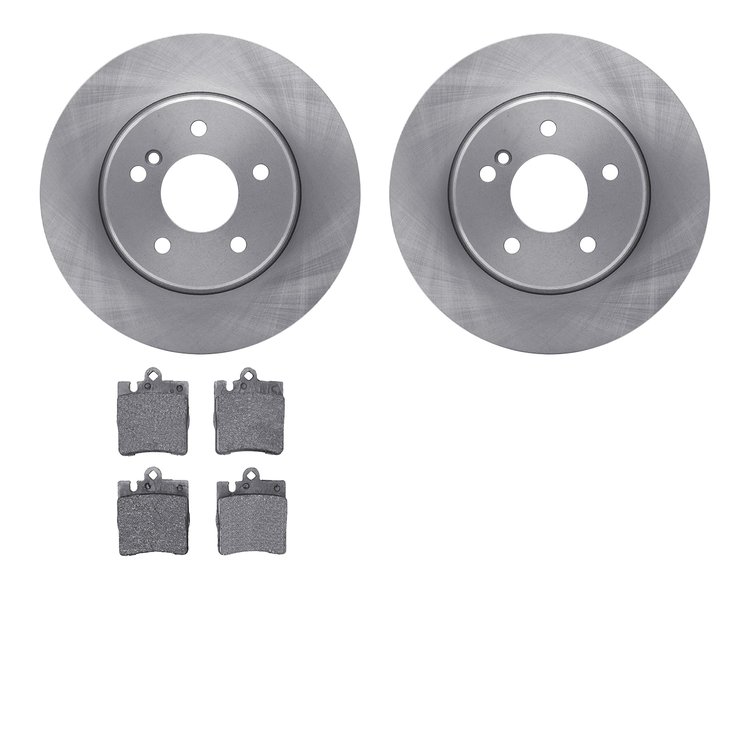6502-63247 Brake Rotors w/5000 Advanced Brake Pads Kit, 1996-2011 Mercedes-Benz, Position: Rear