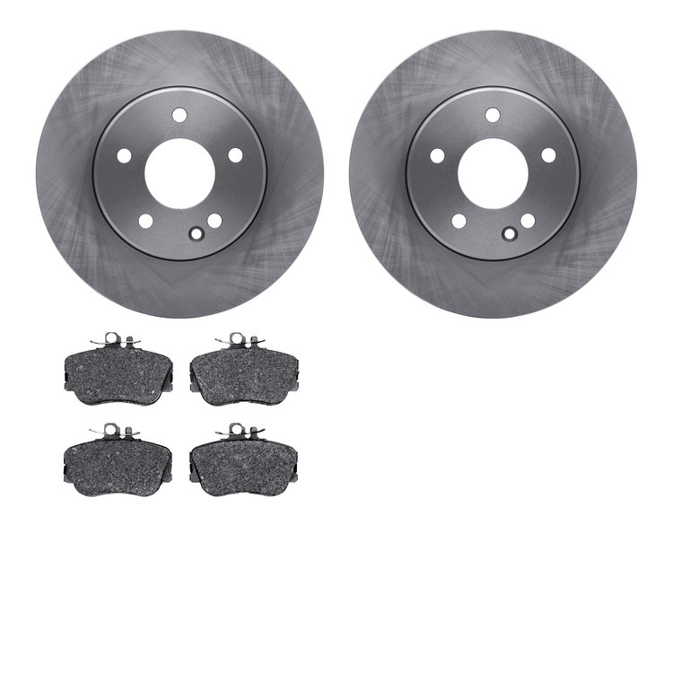 6502-63264 Brake Rotors w/5000 Advanced Brake Pads Kit, 1997-1998 Mercedes-Benz, Position: Front