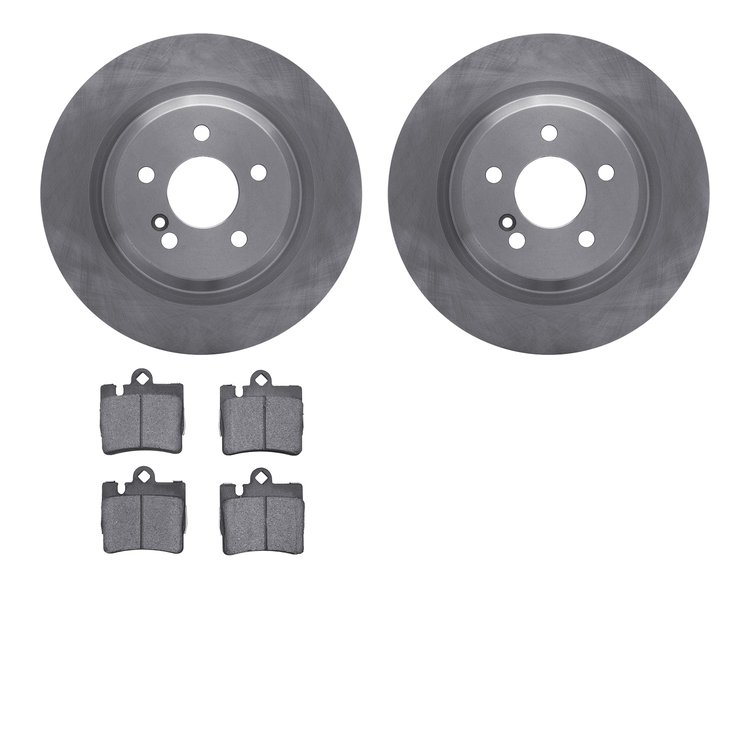 6502-63279 Brake Rotors w/5000 Advanced Brake Pads Kit, 2001-2002 Mercedes-Benz, Position: Rear