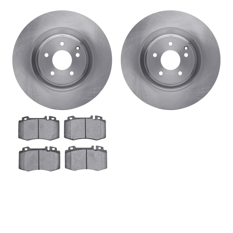 6502-63286 Brake Rotors w/5000 Advanced Brake Pads Kit, 2003-2004 Mercedes-Benz, Position: Front