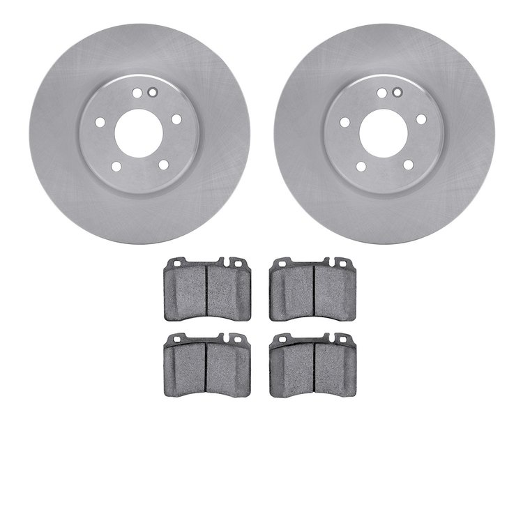 6502-63289 Brake Rotors w/5000 Advanced Brake Pads Kit, 1996-1997 Mercedes-Benz, Position: Front