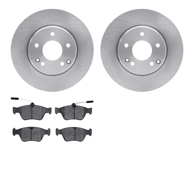 6502-63295 Brake Rotors w/5000 Advanced Brake Pads Kit, 1996-2004 Mercedes-Benz, Position: Front