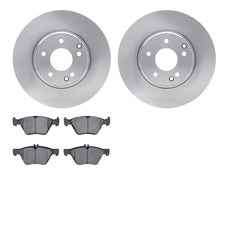 6502-63301 Brake Rotors w/5000 Advanced Brake Pads Kit, 1996-2008 Multiple Makes/Models, Position: Front