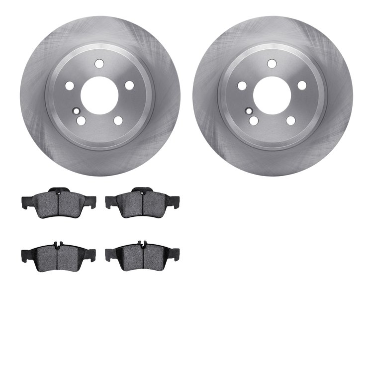 6502-63311 Brake Rotors w/5000 Advanced Brake Pads Kit, 2014-2016 Mercedes-Benz, Position: Rear