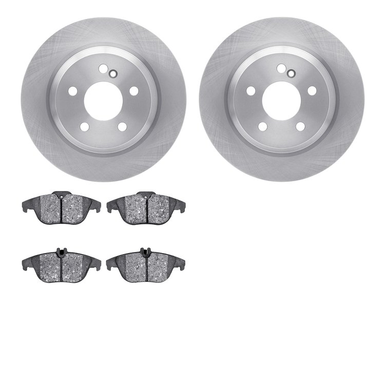 6502-63322 Brake Rotors w/5000 Advanced Brake Pads Kit, 2010-2015 Mercedes-Benz, Position: Rear