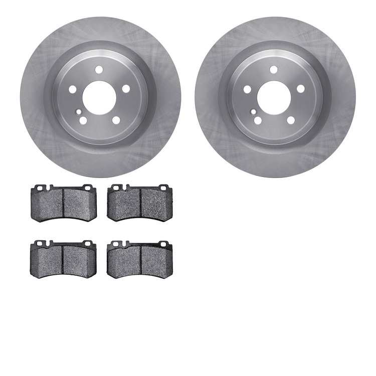 6502-63344 Brake Rotors w/5000 Advanced Brake Pads Kit, 2003-2009 Mercedes-Benz, Position: Rear