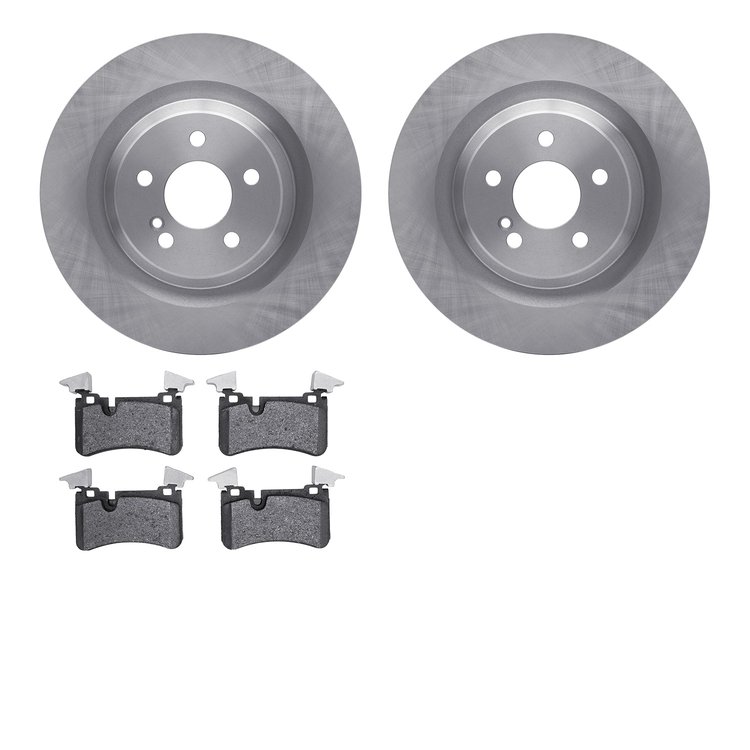 6502-63345 Brake Rotors w/5000 Advanced Brake Pads Kit, 2007-2012 Mercedes-Benz, Position: Rear