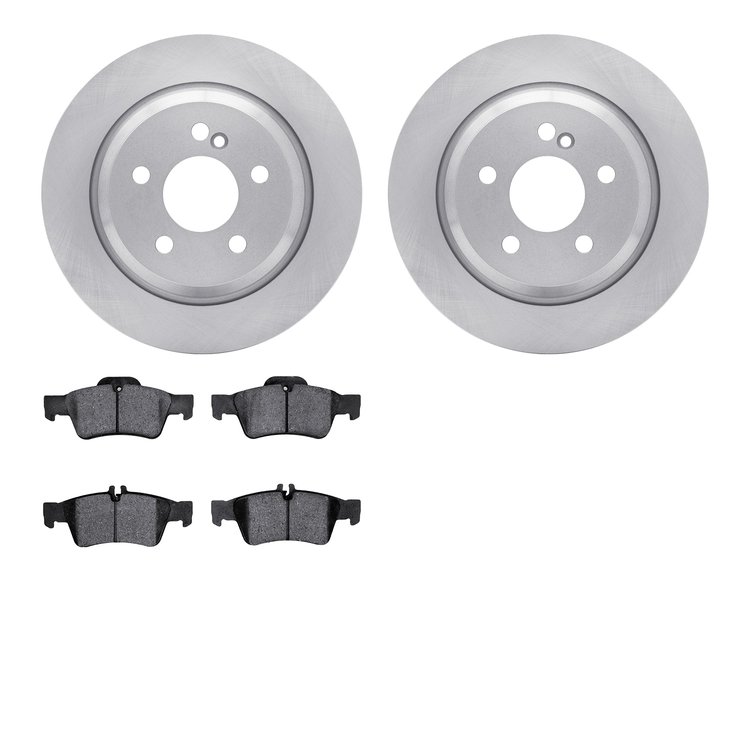 6502-63373 Brake Rotors w/5000 Advanced Brake Pads Kit, 2009-2013 Mercedes-Benz, Position: Rear