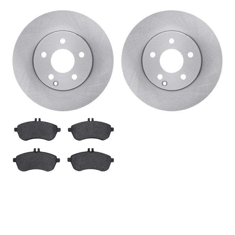 6502-63378 Brake Rotors w/5000 Advanced Brake Pads Kit, 2008-2015 Mercedes-Benz, Position: Front