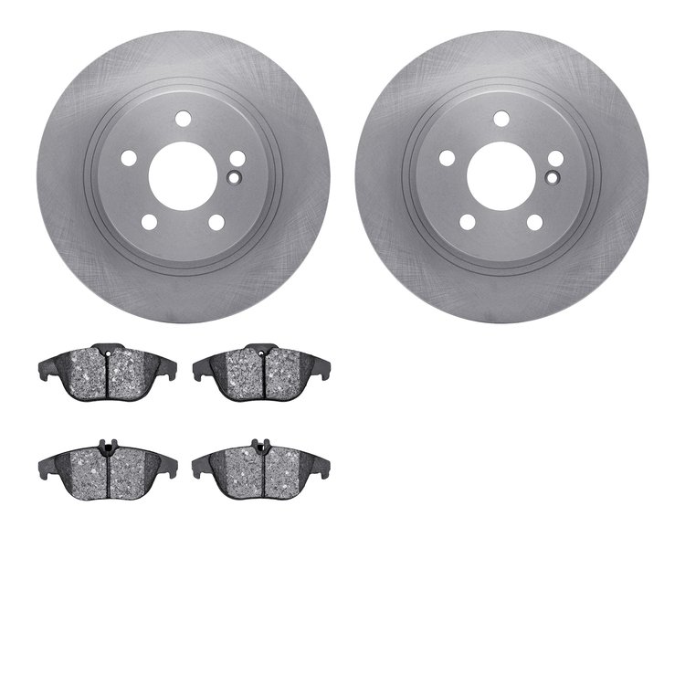 6502-63387 Brake Rotors w/5000 Advanced Brake Pads Kit, 2010-2015 Mercedes-Benz, Position: Rear