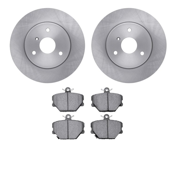 6502-63404 Brake Rotors w/5000 Advanced Brake Pads Kit, 2005-2016 Smart, Position: Front