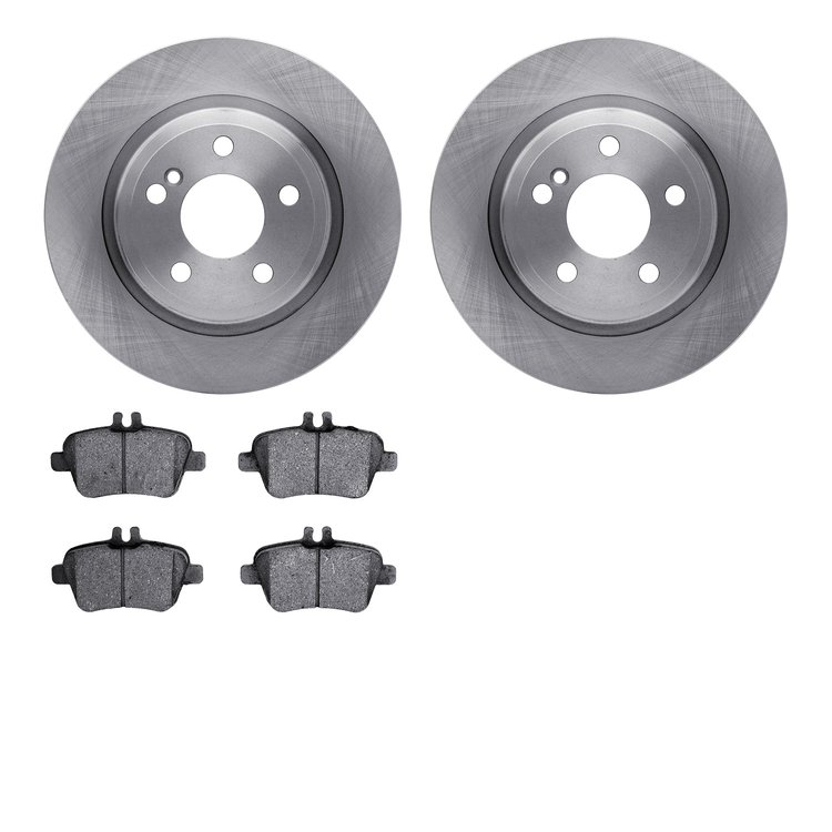6502-63427 Brake Rotors w/5000 Advanced Brake Pads Kit, 2014-2019 Mercedes-Benz, Position: Rear