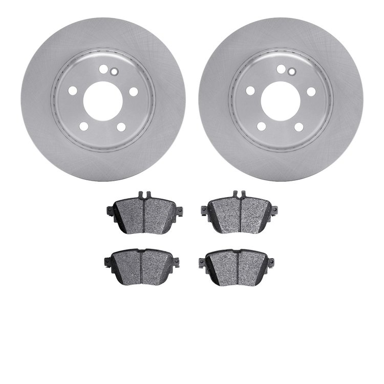 6502-63443 Brake Rotors w/5000 Advanced Brake Pads Kit, 2017-2019 Mercedes-Benz, Position: Rear