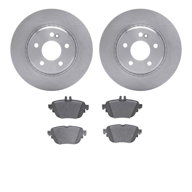6502-63444 Brake Rotors w/5000 Advanced Brake Pads Kit, Fits Select Mercedes-Benz, Position: Rear