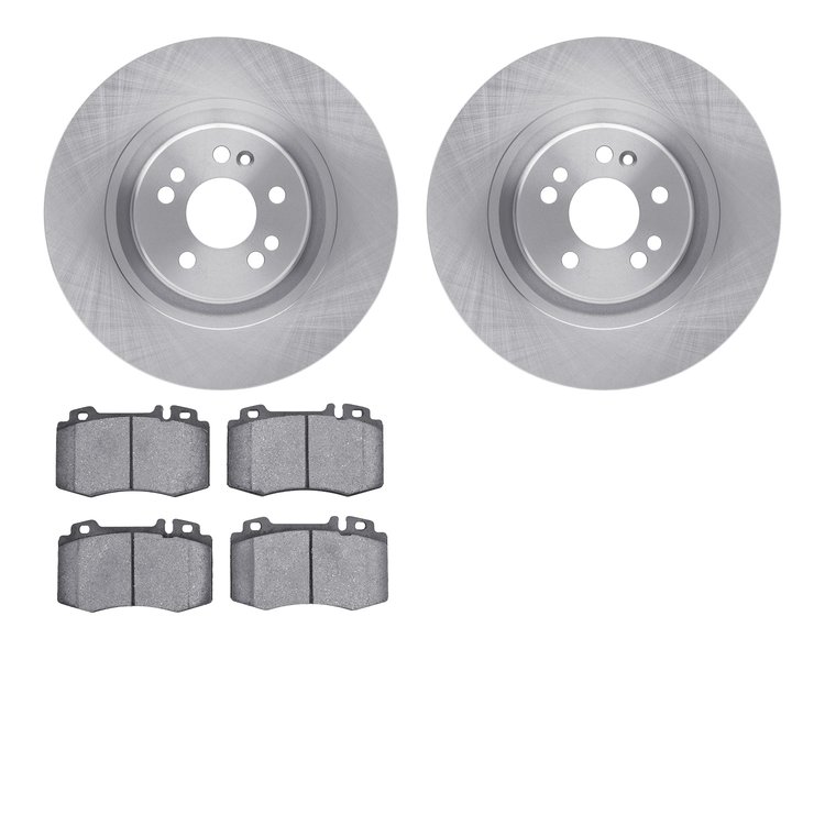 6502-63464 Brake Rotors w/5000 Advanced Brake Pads Kit, 2000-2005 Mercedes-Benz, Position: Front