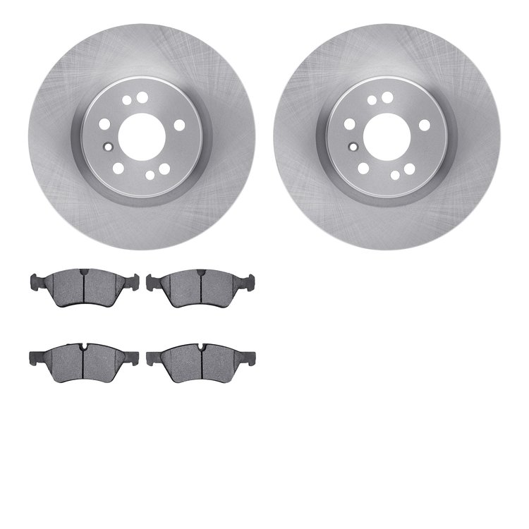 6502-63487 Brake Rotors w/5000 Advanced Brake Pads Kit, 2006-2012 Mercedes-Benz, Position: Front