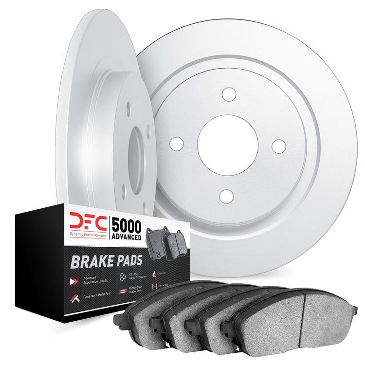 6502-64001 Brake Rotors w/5000 Advanced Brake Pads Kit, 1963-1979 Multiple Makes/Models, Position: Front