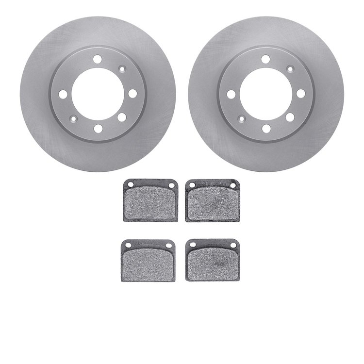 6502-65028 Brake Rotors w/5000 Advanced Brake Pads Kit, 1974-1976 GM, Position: Rear