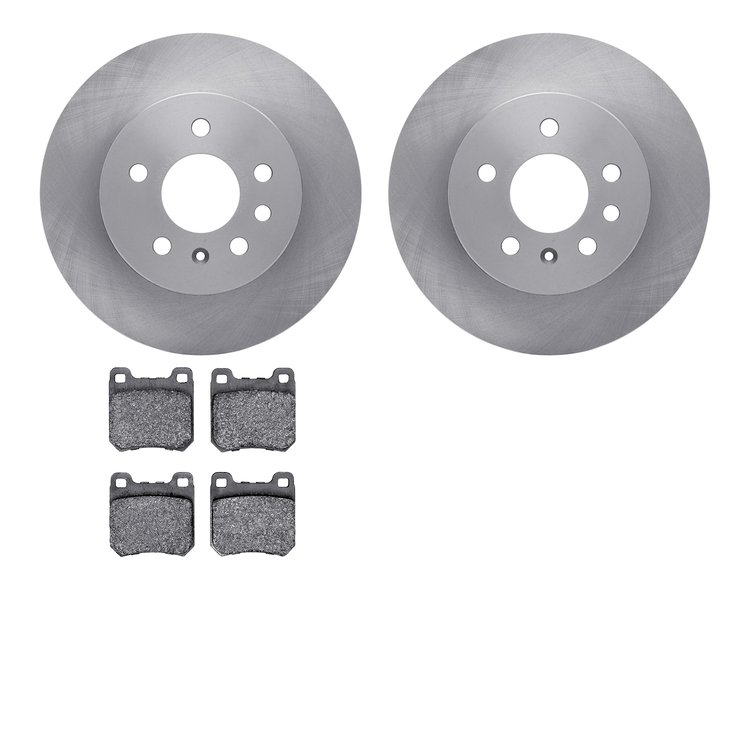 6502-65073 Brake Rotors w/5000 Advanced Brake Pads Kit, 1997-2008 GM, Position: Rear