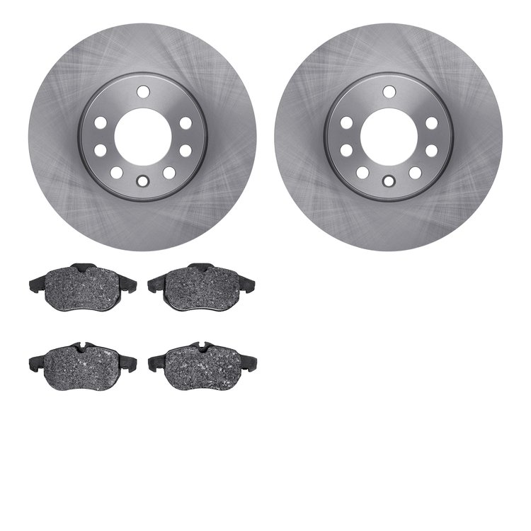 6502-65099 Brake Rotors w/5000 Advanced Brake Pads Kit, 2003-2011 GM, Position: Front
