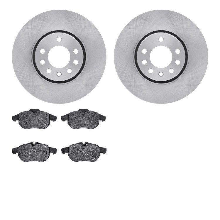 6502-65102 Brake Rotors w/5000 Advanced Brake Pads Kit, 2003-2011 GM, Position: Front