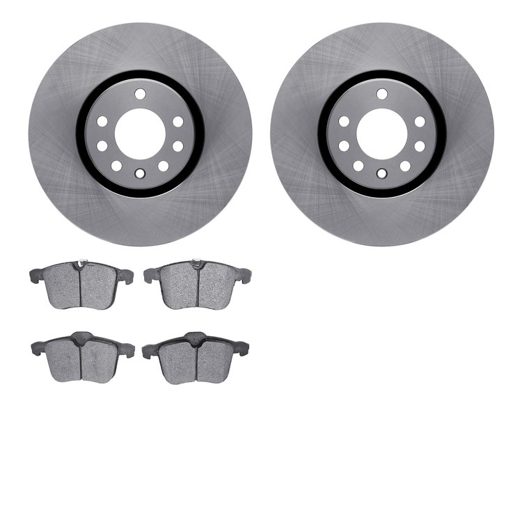 6502-65117 Brake Rotors w/5000 Advanced Brake Pads Kit, 2003-2011 GM, Position: Front