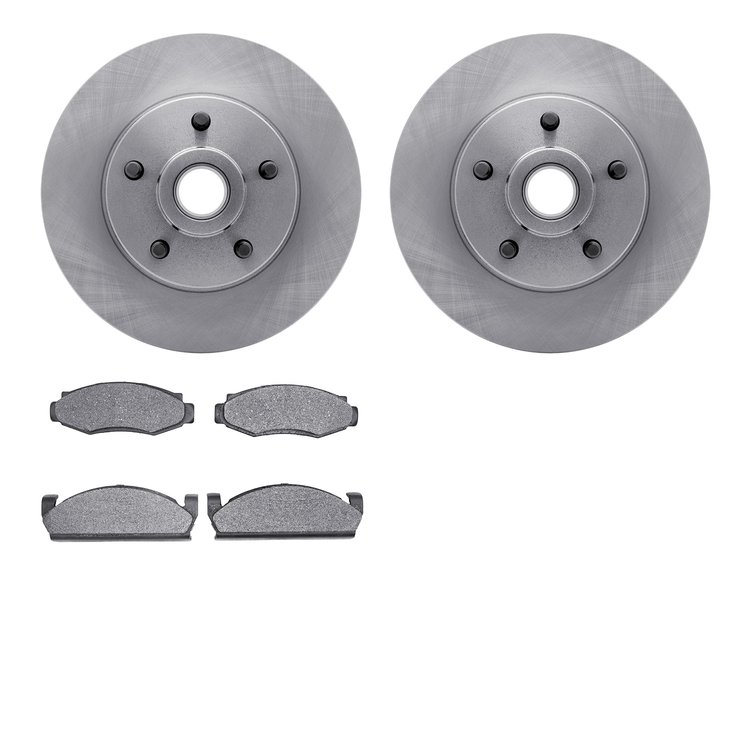 6502-66011 Brake Rotors w/5000 Advanced Brake Pads Kit, 1979-1980 GM, Position: Front