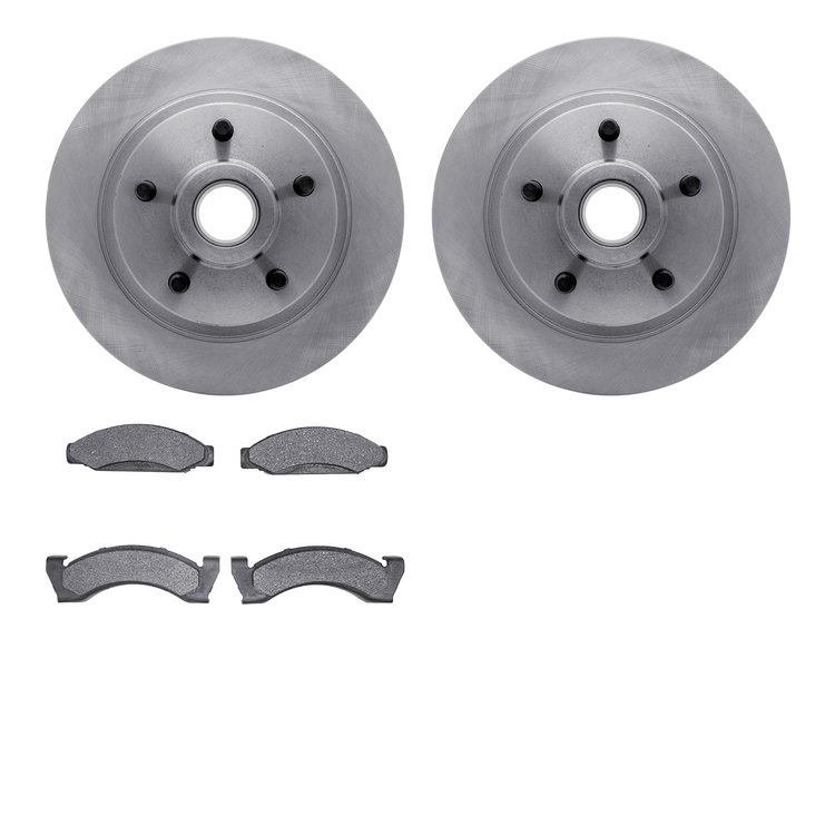 6502-66019 Brake Rotors w/5000 Advanced Brake Pads Kit, 1979-1981 GM, Position: Front