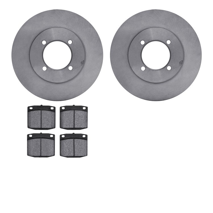 6502-67115 Brake Rotors w/5000 Advanced Brake Pads Kit, 1975-1982 Infiniti/Nissan, Position: Front