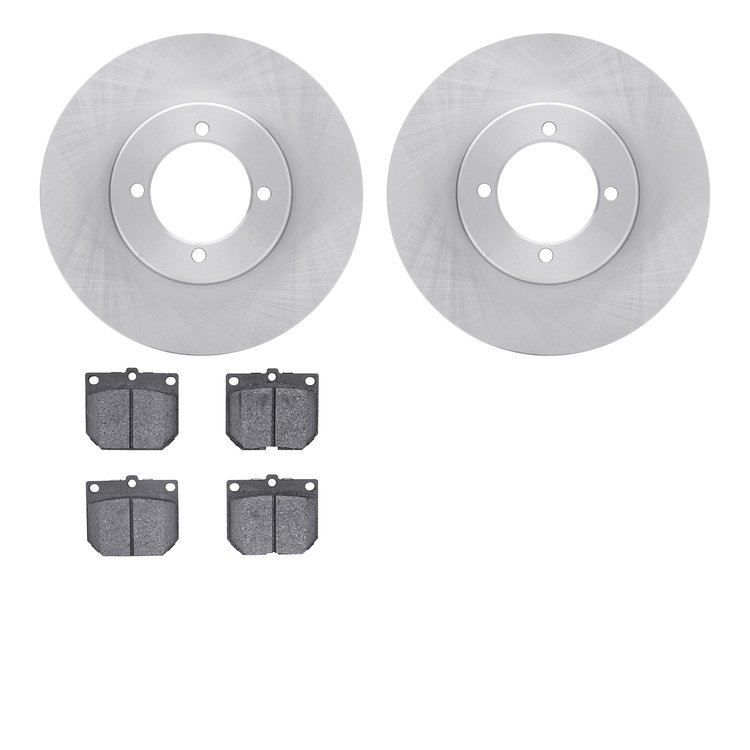 6502-67121 Brake Rotors w/5000 Advanced Brake Pads Kit, 1974-1978 Infiniti/Nissan, Position: Front