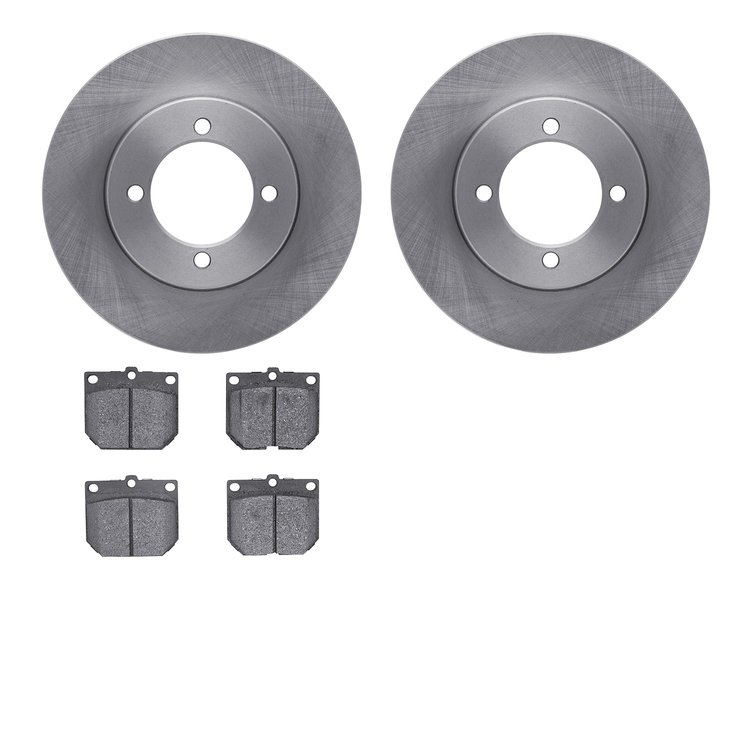 6502-67133 Brake Rotors w/5000 Advanced Brake Pads Kit, 1977-1980 Infiniti/Nissan, Position: Front