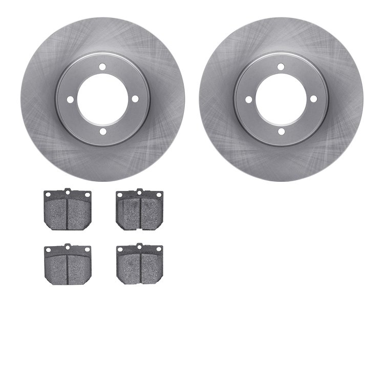 6502-67148 Brake Rotors w/5000 Advanced Brake Pads Kit, 1970-1973 Infiniti/Nissan, Position: Front