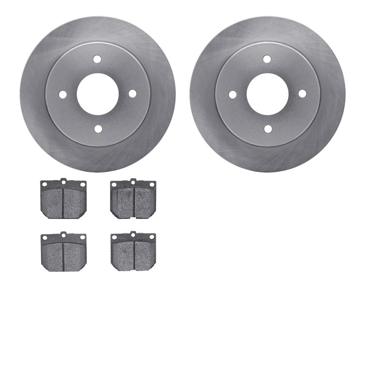 6502-67160 Brake Rotors w/5000 Advanced Brake Pads Kit, 1980-1983 Infiniti/Nissan, Position: Front