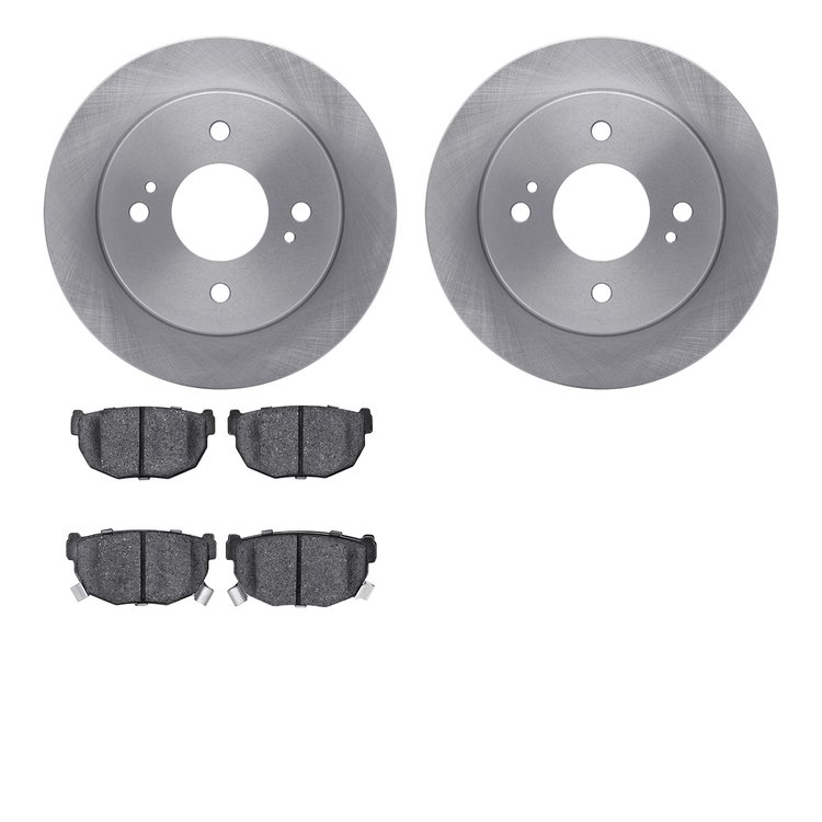 6502-67163 Brake Rotors w/5000 Advanced Brake Pads Kit, 1982-1988 Infiniti/Nissan, Position: Rear