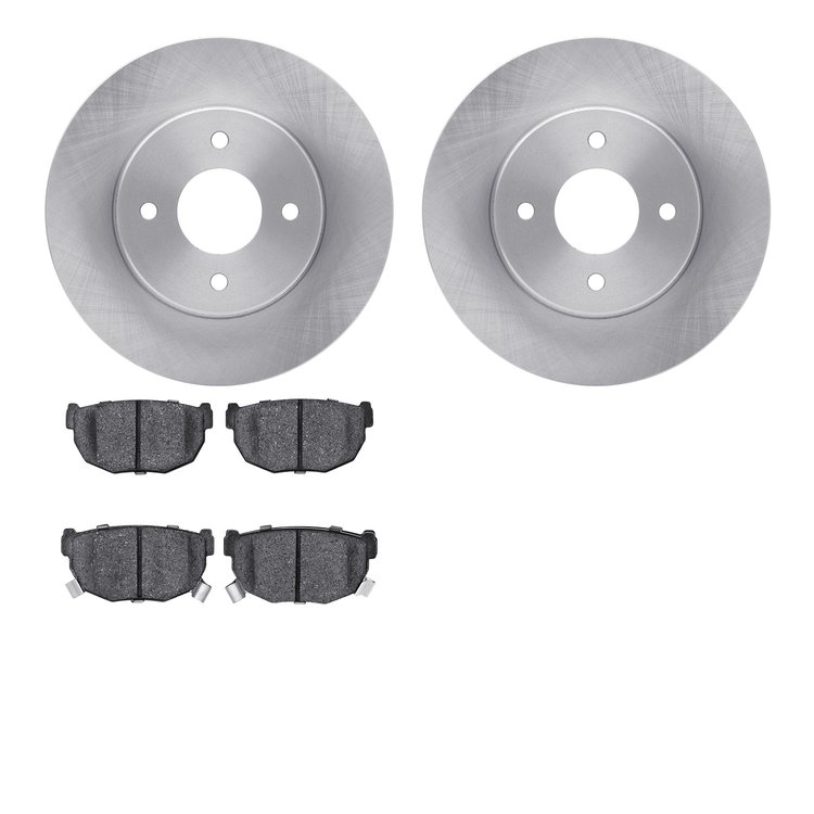 6502-67187 Brake Rotors w/5000 Advanced Brake Pads Kit, 1984-1985 Infiniti/Nissan, Position: Rear