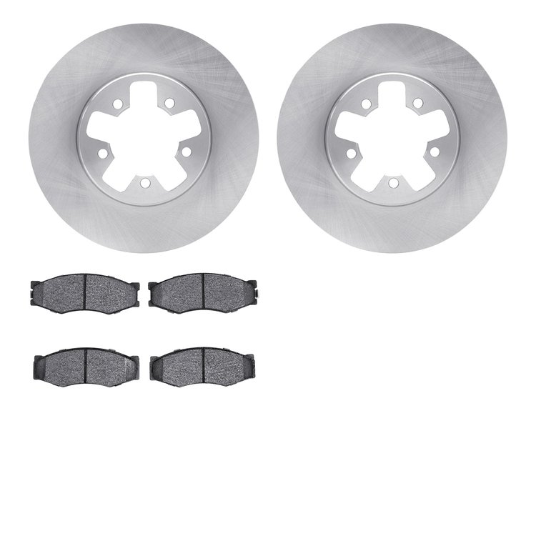 6502-67193 Brake Rotors w/5000 Advanced Brake Pads Kit, 1984-1989 Infiniti/Nissan, Position: Front