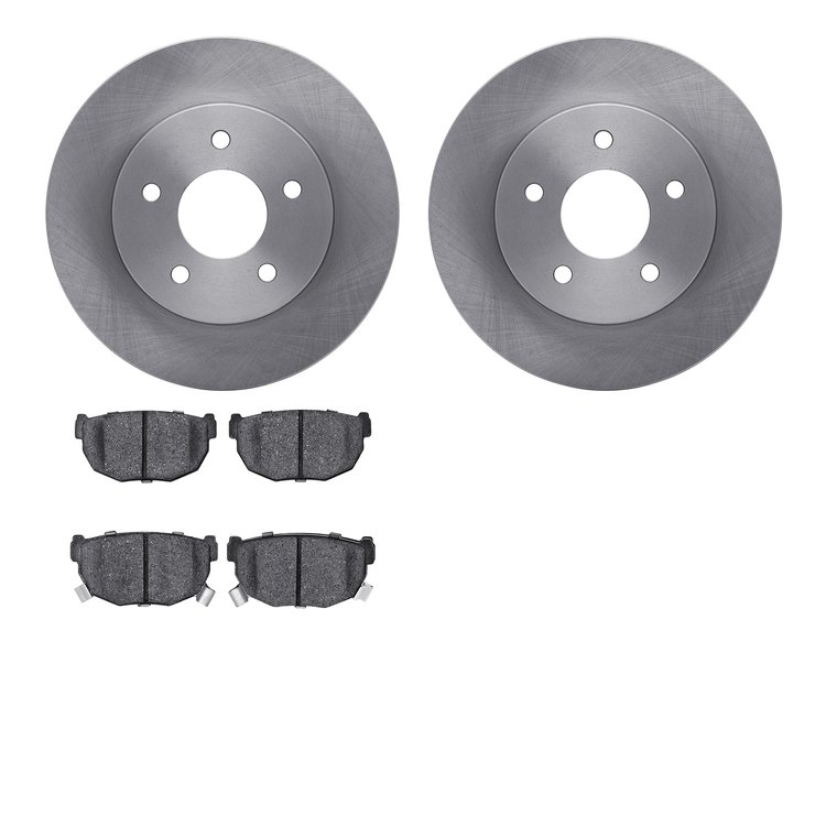 6502-67221 Brake Rotors w/5000 Advanced Brake Pads Kit, 1987-1989 Infiniti/Nissan, Position: Rear