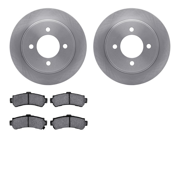 6502-67261 Brake Rotors w/5000 Advanced Brake Pads Kit, 1995-2000 Infiniti/Nissan, Position: Rear