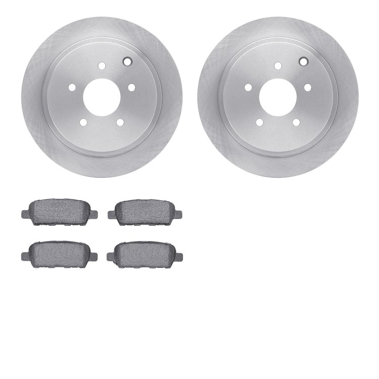 6502-67462 Brake Rotors w/5000 Advanced Brake Pads Kit, Fits Select Infiniti/Nissan, Position: Rear