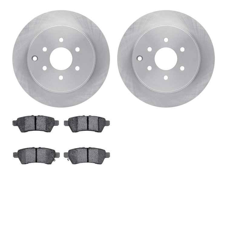 6502-67474 Brake Rotors w/5000 Advanced Brake Pads Kit, 2005-2012 Infiniti/Nissan, Position: Rear