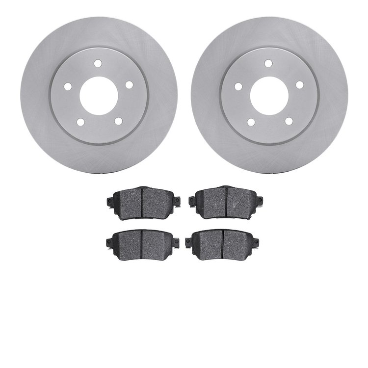 6502-67546 Brake Rotors w/5000 Advanced Brake Pads Kit, Fits Select Infiniti/Nissan, Position: Rear