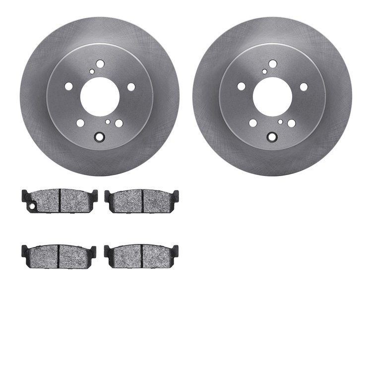6502-68031 Brake Rotors w/5000 Advanced Brake Pads Kit, 1990-1993 Infiniti/Nissan, Position: Rear
