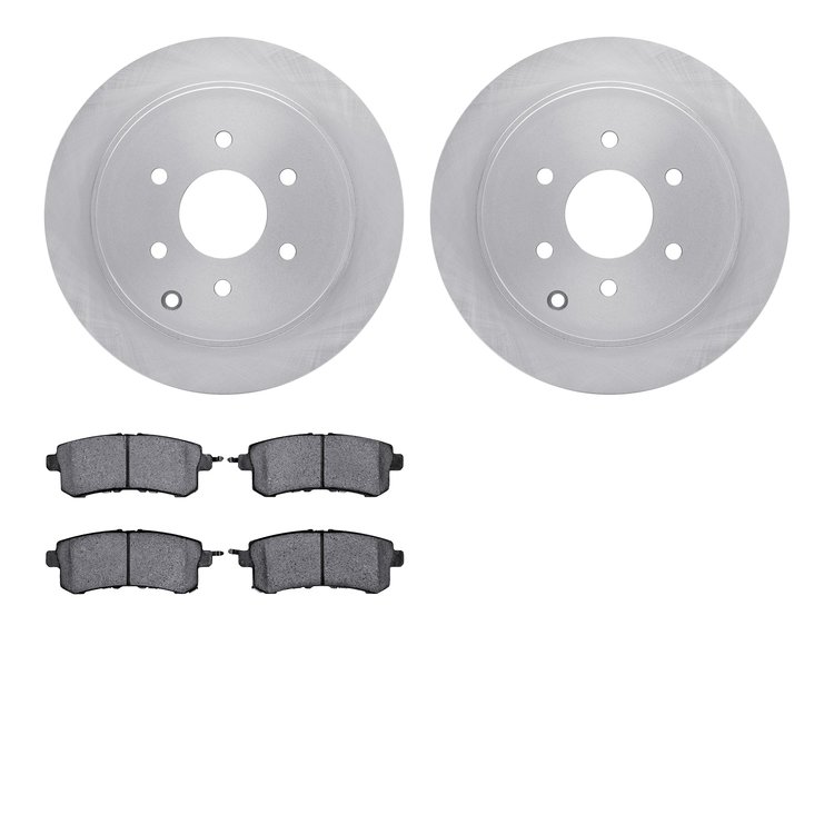 6502-68083 Brake Rotors w/5000 Advanced Brake Pads Kit, Fits Select Infiniti/Nissan, Position: Rear