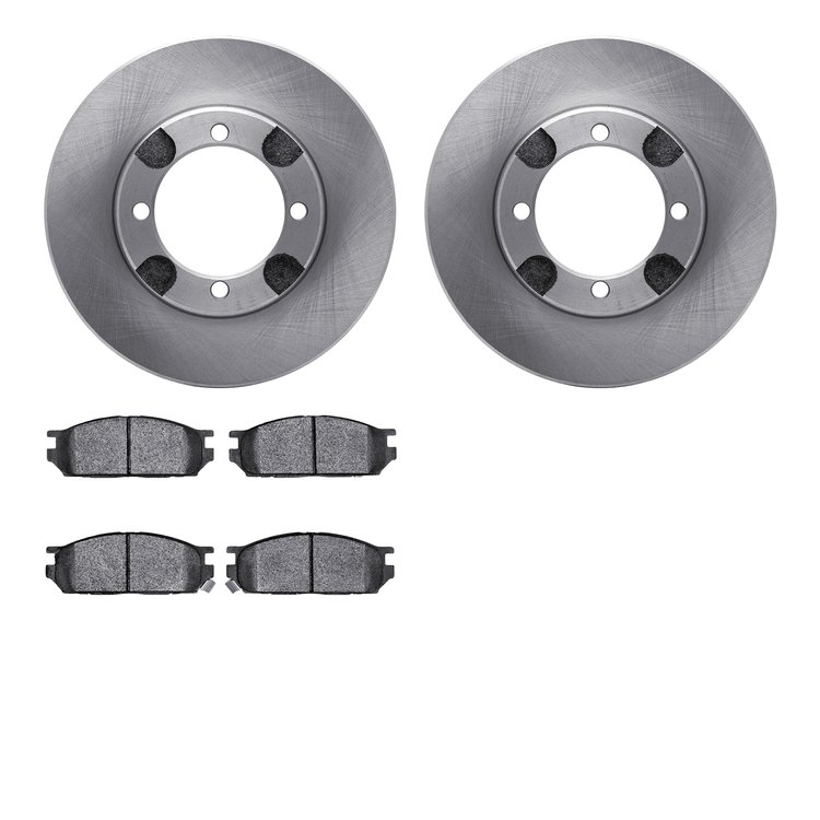 6502-72049 Brake Rotors w/5000 Advanced Brake Pads Kit, 1991-1992 Multiple Makes/Models, Position: Front