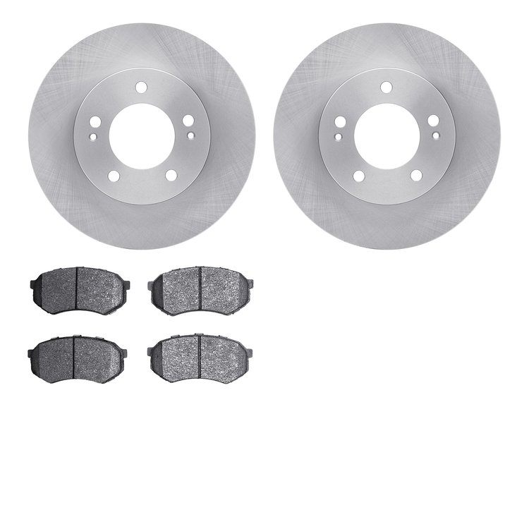 6502-72068 Brake Rotors w/5000 Advanced Brake Pads Kit, 1983-1989 Multiple Makes/Models, Position: Front