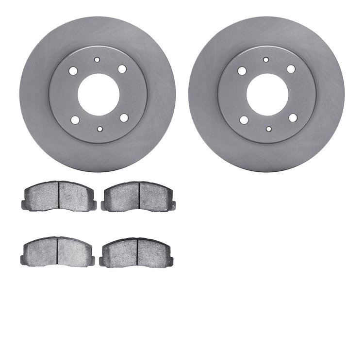 6502-72077 Brake Rotors w/5000 Advanced Brake Pads Kit, 1985-1991 Multiple Makes/Models, Position: Front