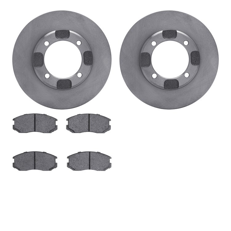 6502-72119 Brake Rotors w/5000 Advanced Brake Pads Kit, 1991-1992 Multiple Makes/Models, Position: Front